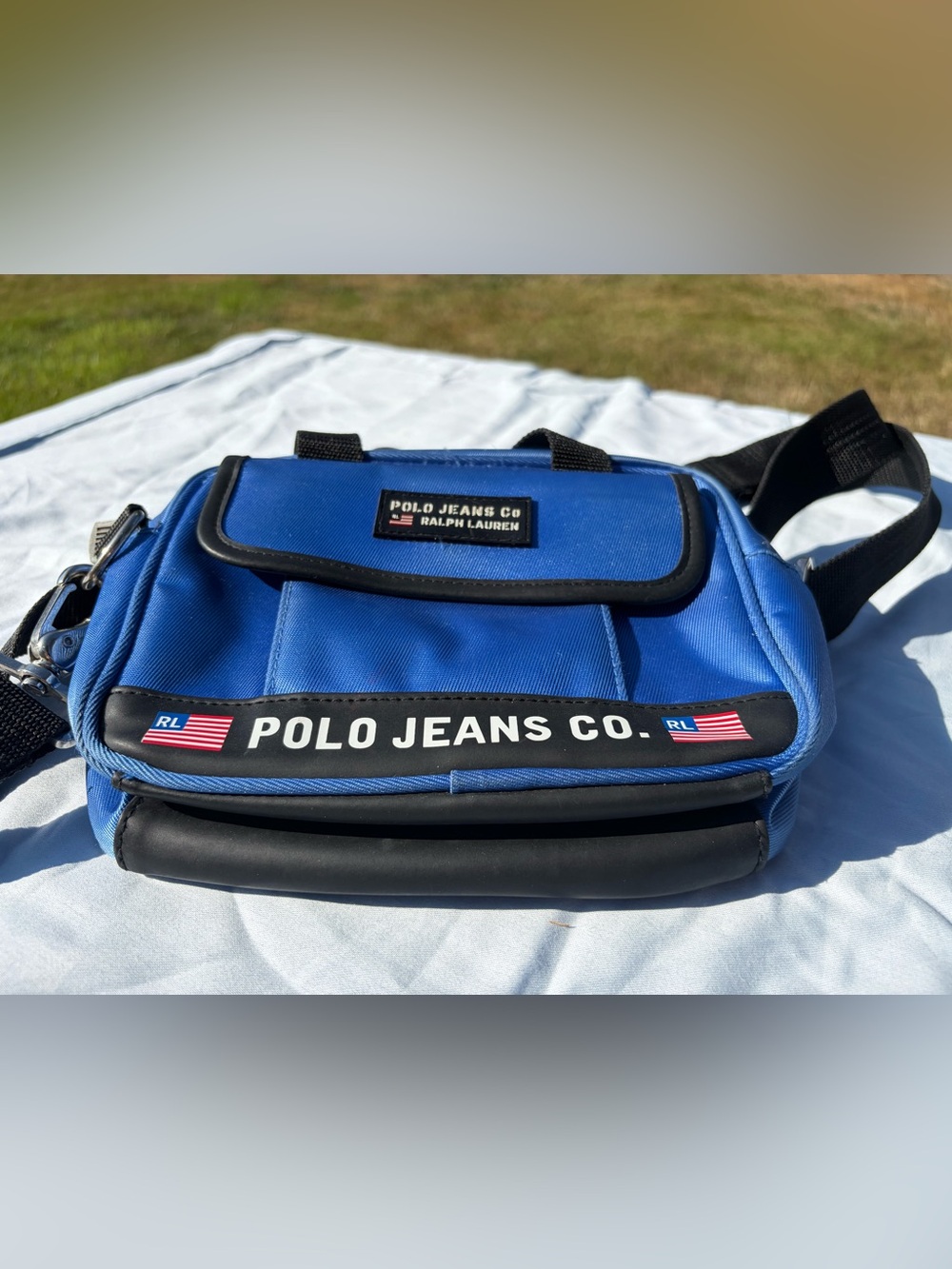 VRG Ralph Lauren Polo Jeans Co. America 🇺🇸 Blue Crossbody Belt Bag 90-Y2K